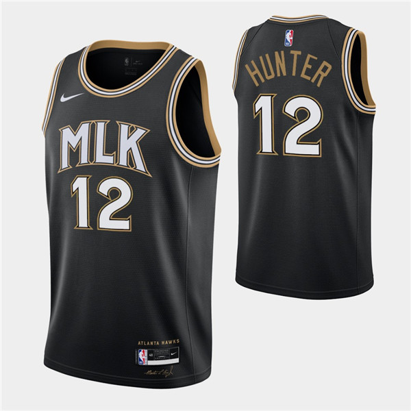Men's Atlanta Hawks #12 De'andre Hunter 2020-21 Black NBA City Edition Stitched Jersey Men's Atlanta Hawks #12 De'andre Hunter 2020-21 Black NBA City Edition Stitched Jersey